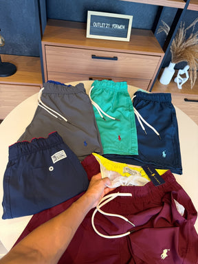 Short Ralph. Verde Logo Vermelho